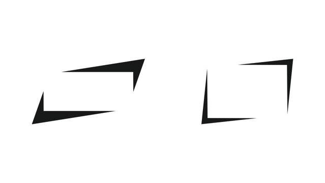 Abstract black angular frame borders set for text or photo vector illustration