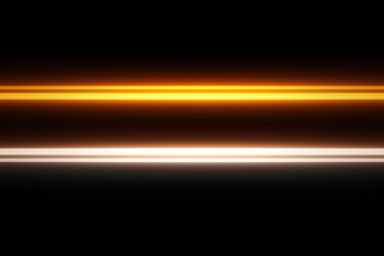 Two glowing light streaks in orange and white against a dark background.