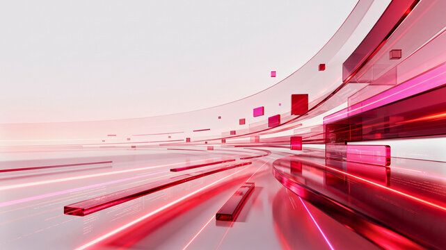 Abstract red technology streaks symbolizing fast data transfer and innovation.