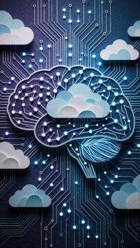 Artificial intelligence brain with circuit board and cloud network