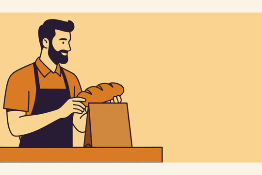 Independent baker packaging a fresh bread order
