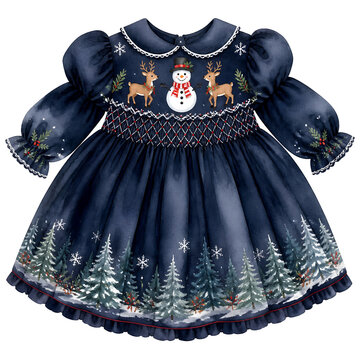 dark blue smocked dress