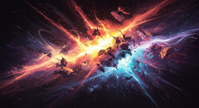 Vibrant colorful abstract energy explosion.