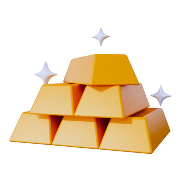 Gold Bars Investment 3D Icon