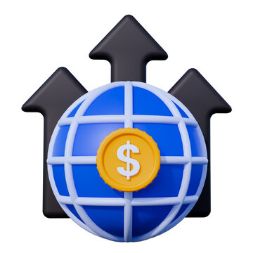 Growth Global Economy 3D Icon