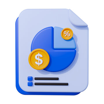 Business Document Gross Margin 3D Icon