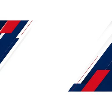 Modern White Banner Background With Dark Blue Red Diagonal Geometric Shapes For Business Presentation