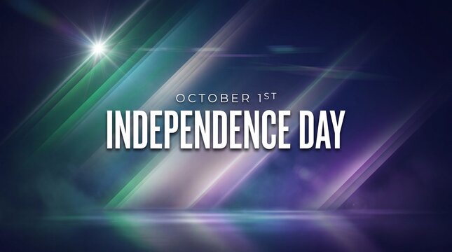 October 1, independence day nigeria. Nigerian flag laser light show. National holiday 1st of october. Happy independence day greetings card. Laser beams, dj light party