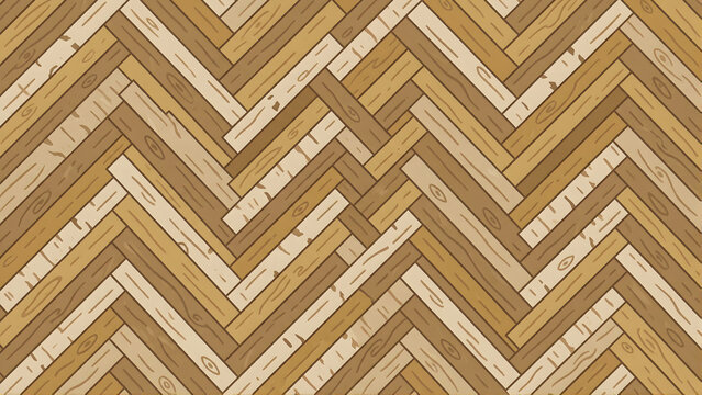 Herringbone Wood Parquet Pattern - Seamless Wooden Floor Texture Vector