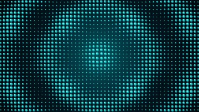 Abstract circular pixel pattern with dark green and blue glowing light dots in a symmetrical digital design 4k Motion Video