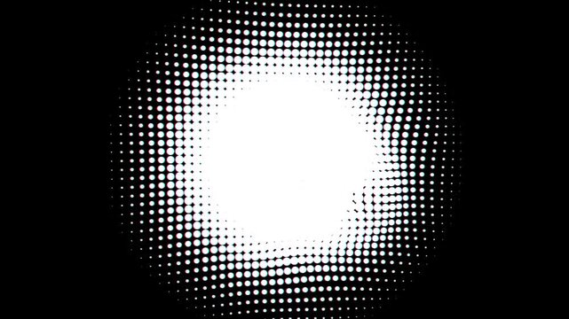 Abstract grey background with a soft glowing circular light effect and subtle dotted halftone patterns for a modern digital design aesthetic 4k Motion Video