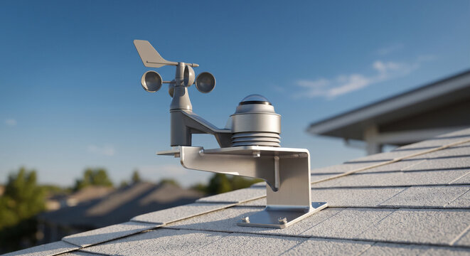 Smart Residential Weather Station Anemometer and Solar Sensor