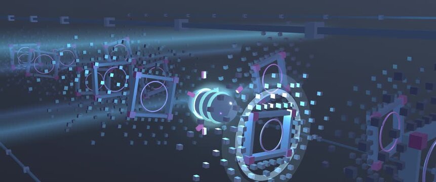 Cinematic widescreen encrypted capsule gate sequence anamorphic loop
