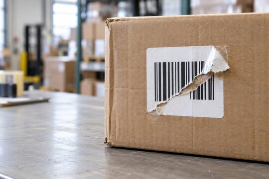 Damaged Barcode Label on Package