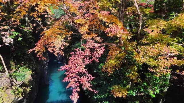 秋の高千穂峡と真名井の滝