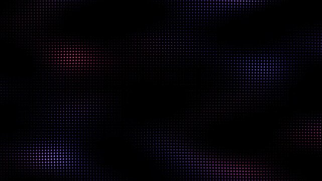 Abstract dark background with glowing purple and pink halftone dots pattern for modern technology design 4k Motion Video