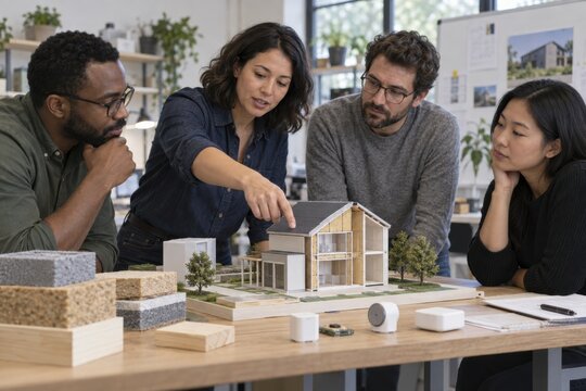 Startup Team Reviewing Clean Technology Model