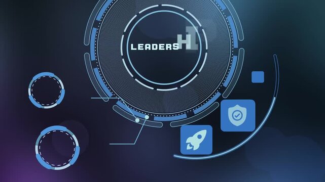 Leadership and Executive Strategy Concept with Professional, Shield and Direction Icons.