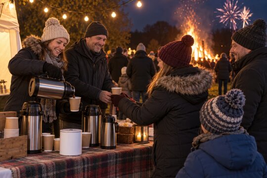 Charity Hot Drink Stand at Bonfire