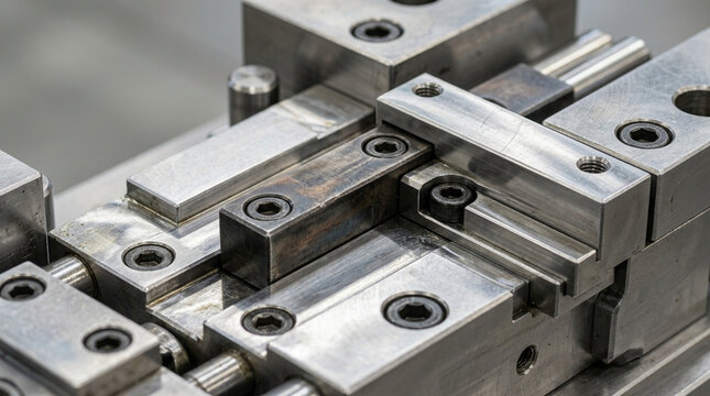 Precision Machined Metal Fixture with Hex Bolts