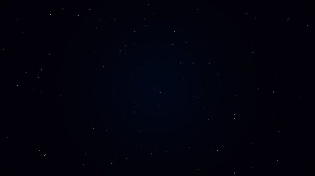 Starfield background features sparse tiny glowing stars scattered across a dark night sky.