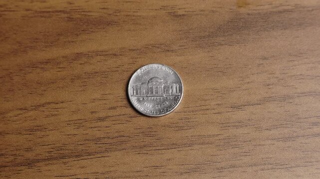 Quarter US Dollar Coin. Close up of USA, American currency. Back side of the Quarter US Dollar Coin