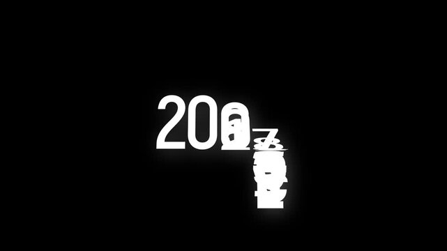 simple countdown year or years 1950 to 2028 number animation template. dynamic scrolling timeline 1950 to 2028 new year timer video black green white screen background 4k video