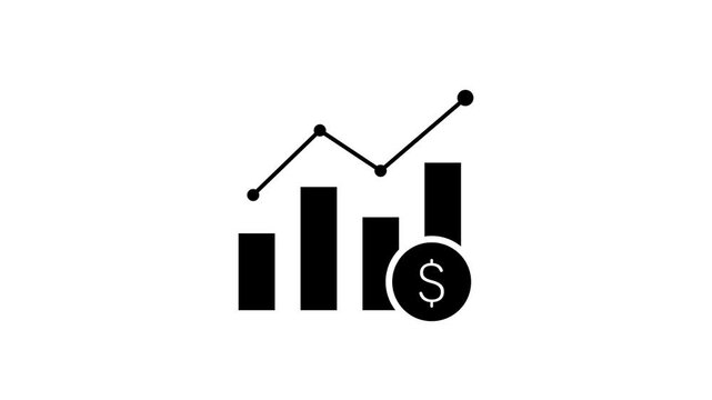 Investment Income Icon Animation Featuring Real Estate Wealth Growth Concept for 4K Motion Graphics