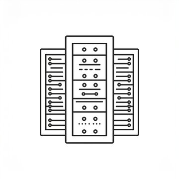 Database Server Rack Hosting Line Icon
