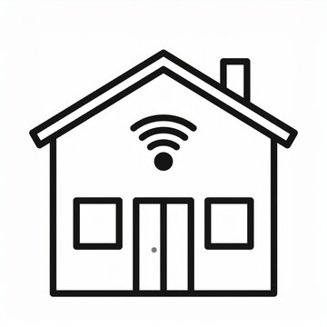 Smart Home Automation WiFi Line Icon