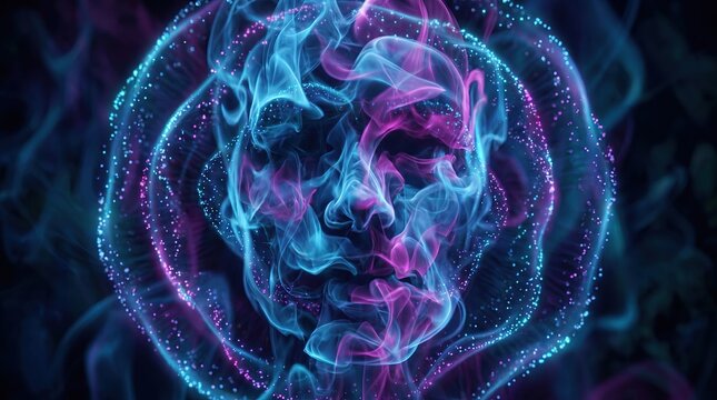 Colorful Smoke Swirling in Artistic Form
