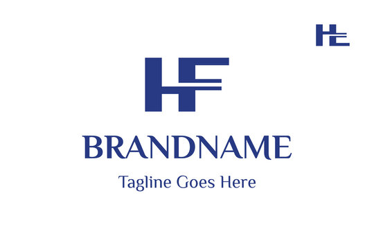 Letters HF or HT Monogram Luxury Logo, suitable for business with FH or TH Initals Brand