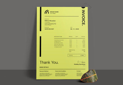 Modern Creative Invoice Template Layout