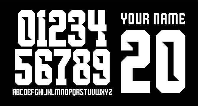 numberset modern nameset jersey	
