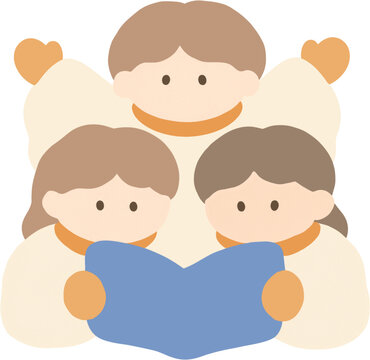 Children Praising and Singing in Church Illustration