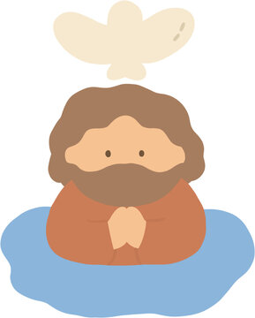Jesus Baptism Character Illustration