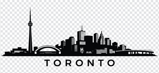 Obraz premium Toronto city skyline silhouette vector illustration