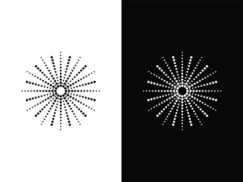 halftone circle frame dot vector template