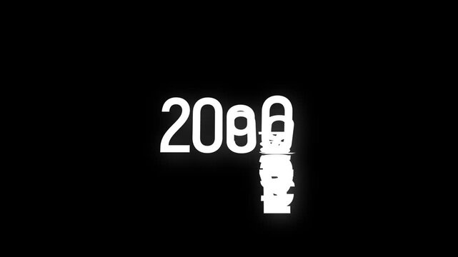 simple countdown year or years 1950 to 2004 number animation template. dynamic scrolling timeline 1950 to 2004 new year timer video black green white screen background 4k video
