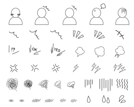 Manga Emotion Reaction Symbols Set