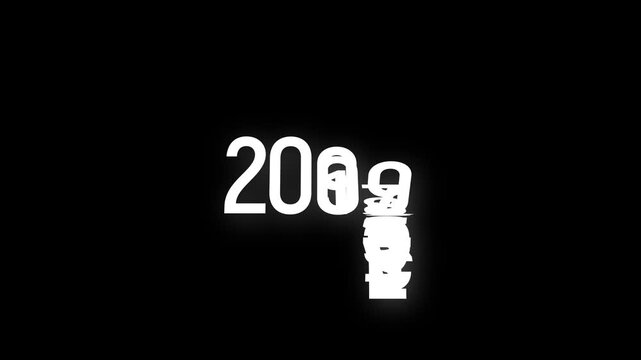 simple countdown year or years 1950 to 2019 number animation template. dynamic scrolling timeline 1950 to 2019 new year timer video black green white screen background 4k video
