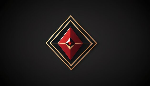 Modern abstract geometric design with layered diamond shapes on dark background