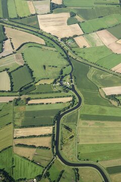 Agricultural land on the Neetzekanal, Neeze, Lower Saxony, Germany