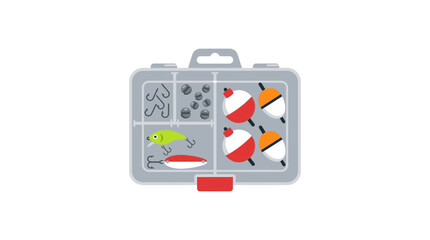 Open Fishing Tackle Box with Assorted Lures and Hooks © Azrha