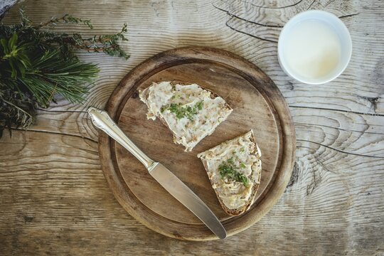 Greaves lard bread, Kreuth, Tegernsee, Upper Bavaria, Bavaria, Germany