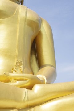 Thailand's largest Buddha statue (Luang Pho Yai: the statue depicts the Buddha in the so-called Maravijaya posture &ndash; the moment when the Buddha resists temptation and attains enlightenment), Wat Muang, Ang Thong, Amphoe Wiset Chai Chan, Thailand