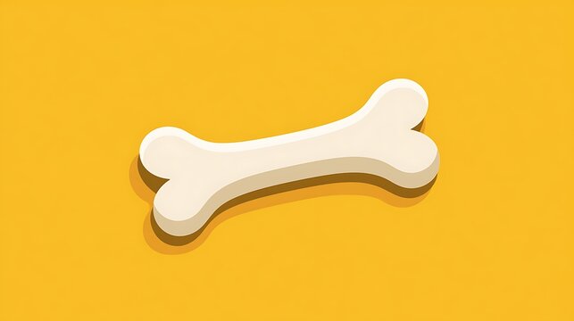 Dog bone on yellow background