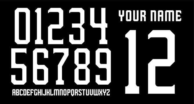 numberset modern nameset jersey	
