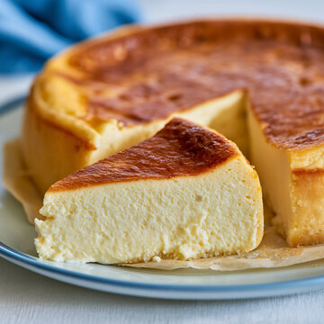 Ultra creamy cheesecake with sweetened condensed milk ready to delight your taste buds Generative AI