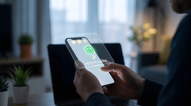 A person is utilizing a smartphone likely checking financial data or engaging with a mobile banking application in a home environment